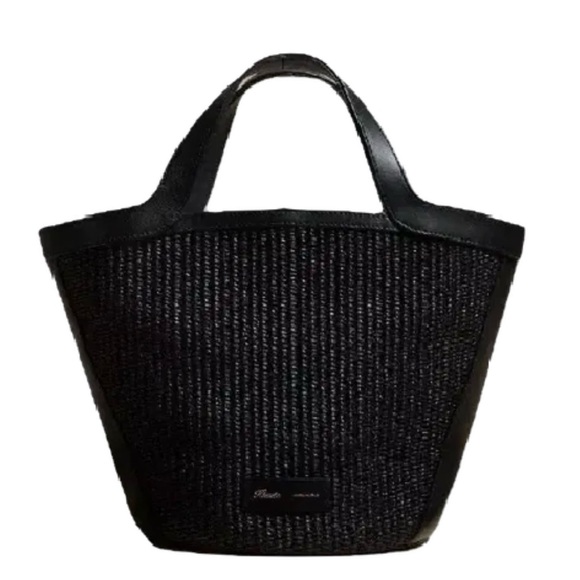 Black Woven Tote Bag